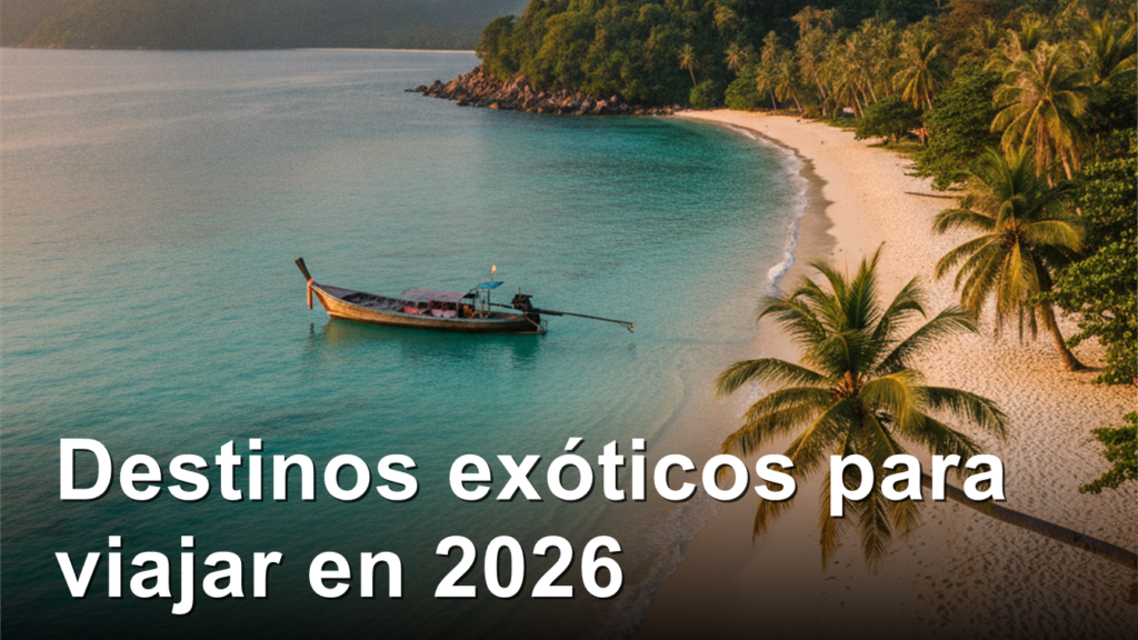 Playa tropical exotica con agua turquesa y palmeras ideal para viajar desde Espana