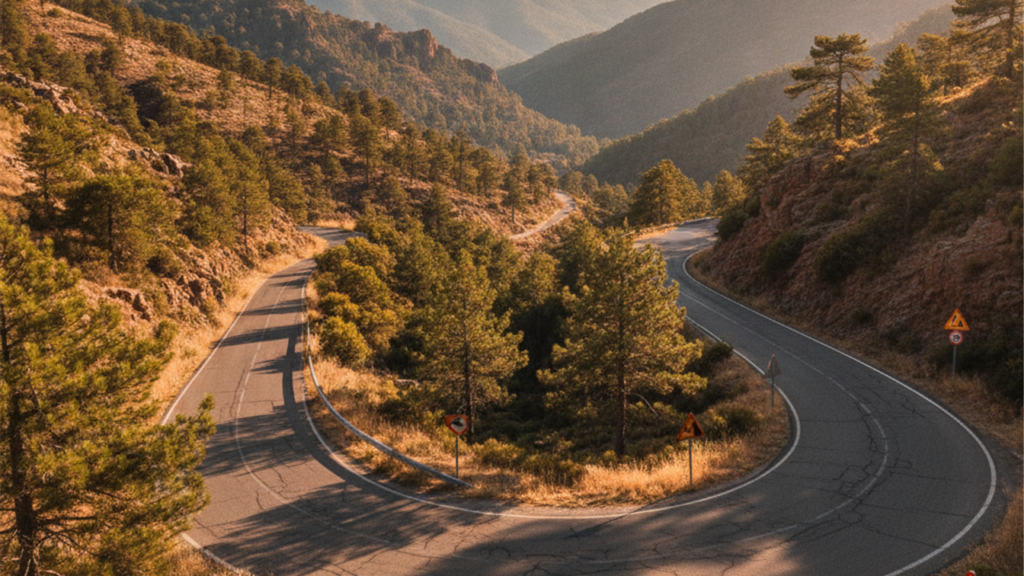 carretera de montana en la Serra de Tramuntana en Mallorca