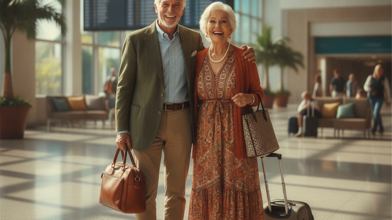 Pareja mayor viajando en avion Imserso 2026