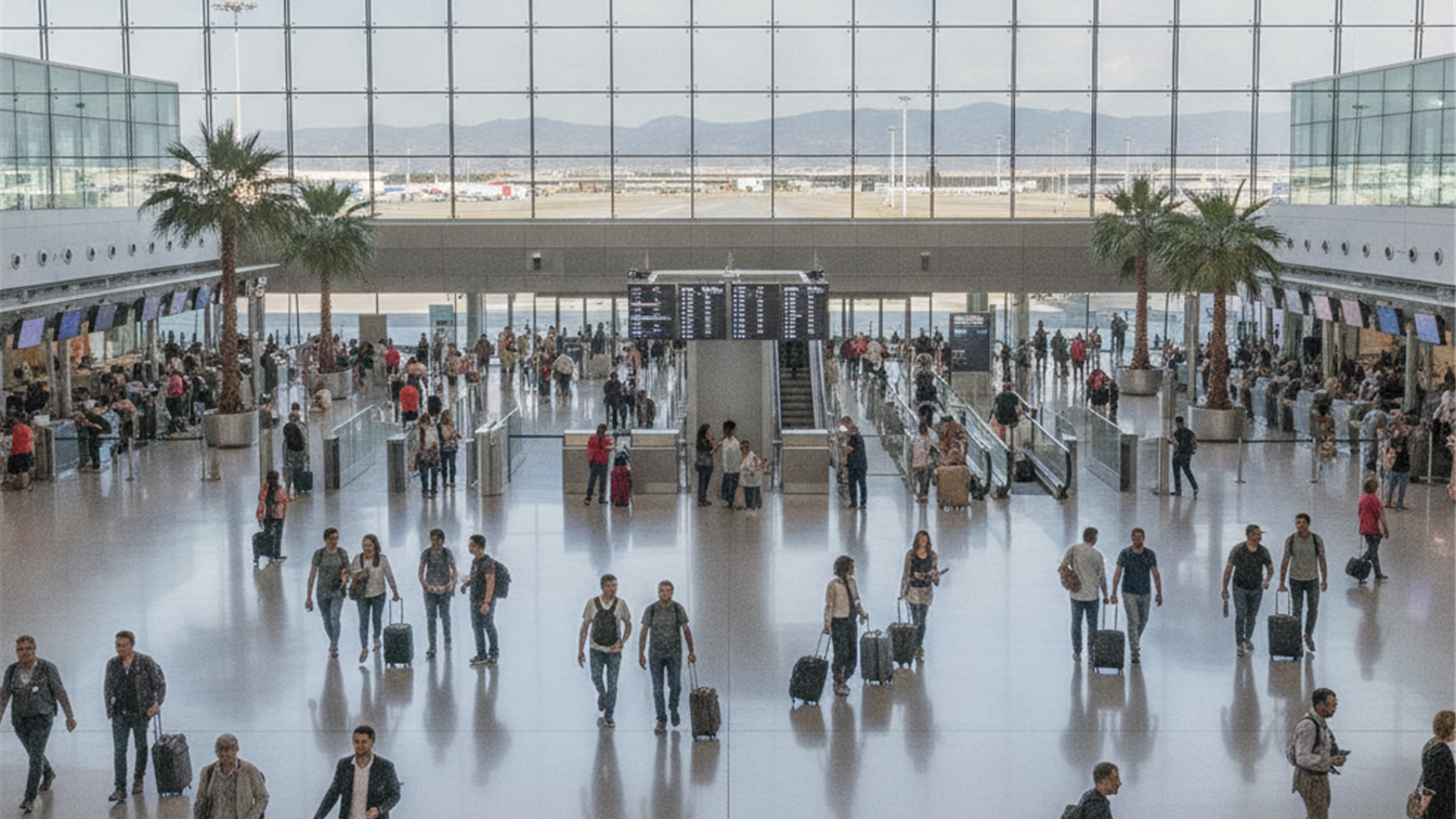 Aeropuerto viajeros turismo espana