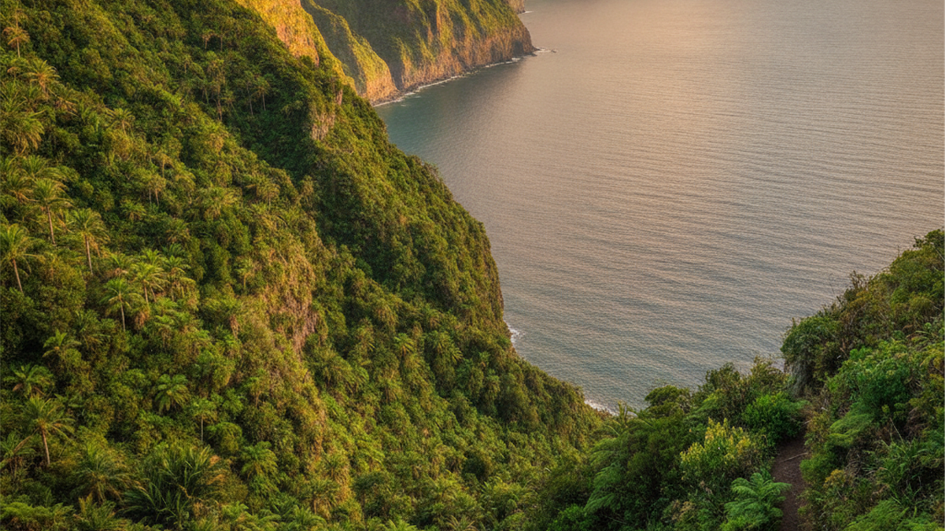 Madeira island green volcanic cliffs Atlantic ocean mild winter sunshine