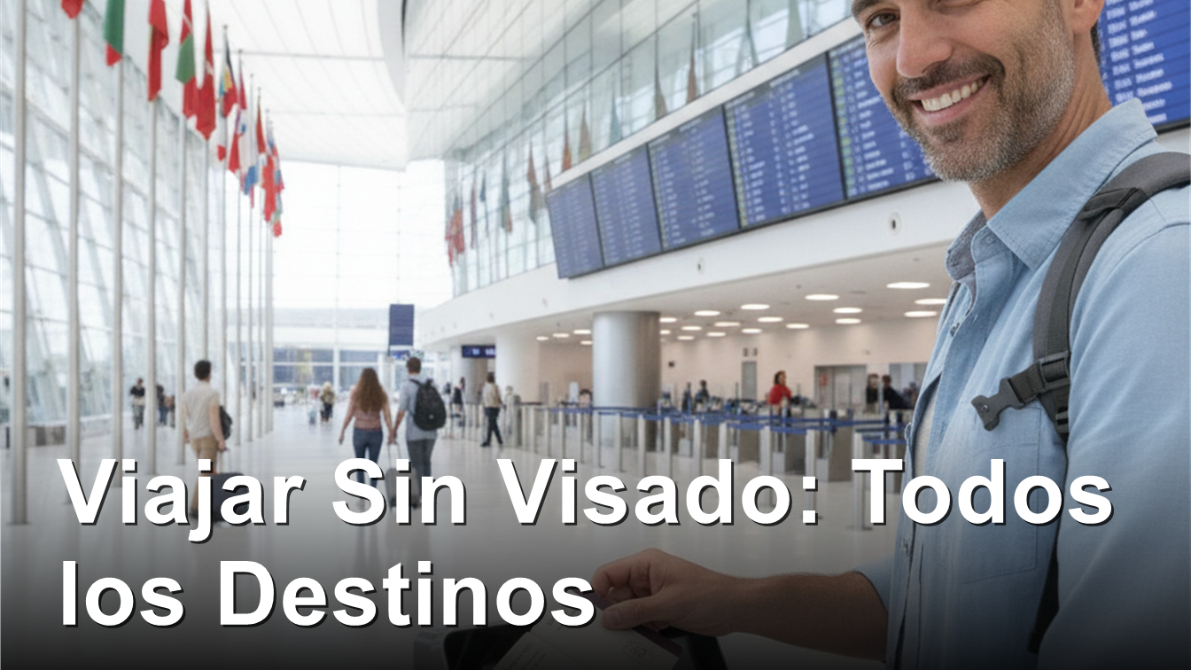 Viajero espanol en control de pasaportes de aeropuerto internacional sin visado