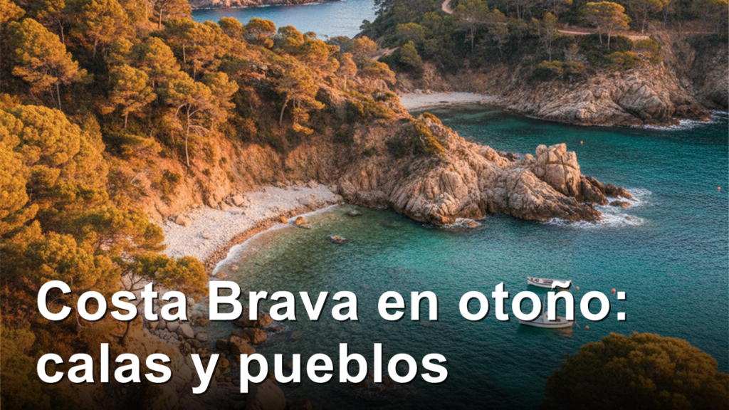Cala de la Costa Brava en otono con aguas turquesa