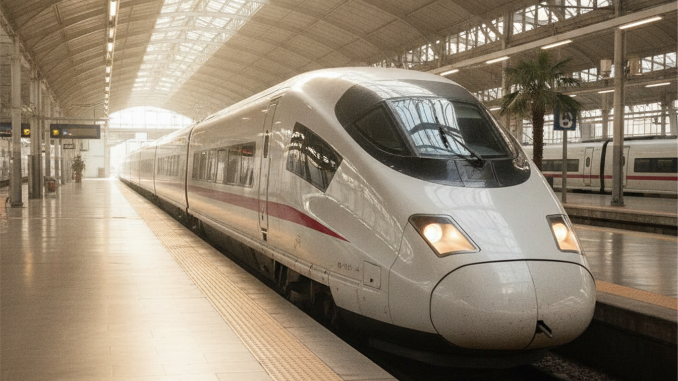 tren de alta velocidad en estacion espanola